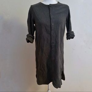 & other stories grey knit thermal button down dress